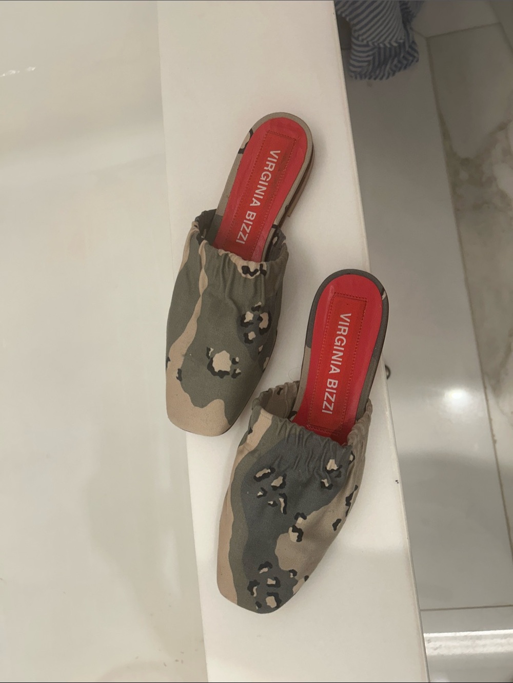 Olive Camo Slip-On Mules